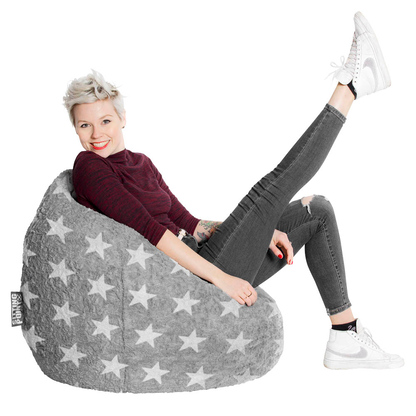 Artikelbild 3 für SITTING POINT Fluffy Stars XL Sitzsack grau, Artikelnummer 588996
