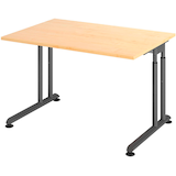 Artikelbild 1 für HAMMERBACHER ZS12 höhenverstellbarer Schreibtisch ahorn rechteckig, C-Fuß-Gestell grau 120,0 x 80,0 cm, Artikelnummer 992164