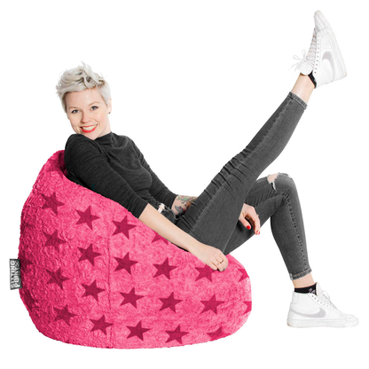 Artikelbild 2 für SITTING POINT Fluffy Stars XL Sitzsack pink, Artikelnummer 589028