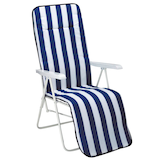 Artikelbild 1 für BEST Gartenstuhl mit Armlehnen Chiemsee weiß, blau, 1 St., Artikelnummer 383634