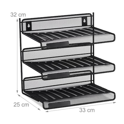 Artikelbild 6 für relaxdays Briefablagen-System schwarz, 3 Fächer, Artikelnummer 516751