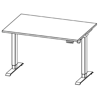 Artikelbild 3 für GERMANIA Rovigo höhenverstellbarer Schreibtisch grafit rechteckig, T-Fuß-Gestell schwarz 120,0 x 80,0 cm, Artikelnummer 699799
