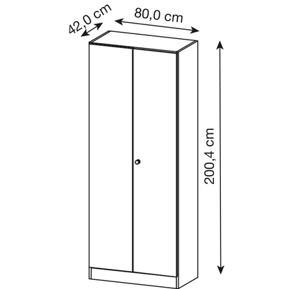 Artikelbild 2 für HAMMERBACHER Aktenschrank Haziender, V6100/W/W/SG weiß 4 Fachböden 80,0 x 42,0 x 200,4 cm, Artikelnummer 792556