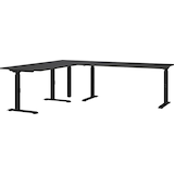 Artikelbild 1 für GERMANIA Mailand höhenverstellbarer Schreibtisch grafit L-Form, C-Fuß-Gestell schwarz 240,0 x 200,0 cm, Artikelnummer 135979