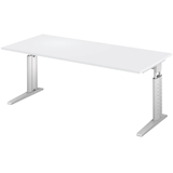 Artikelbild 1 für HAMMERBACHER US19 höhenverstellbarer Schreibtisch lichtgrau rechteckig, C-Fuß-Gestell silber 180,0 x 80,0 cm, Artikelnummer 864987