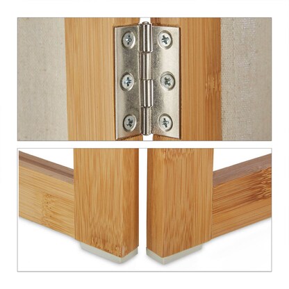 Artikelbild 2 für relaxdays Paravent, braun, weiß 120,0 x 170,0 cm, 1 St., Artikelnummer 449193