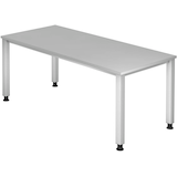 Artikelbild 1 für HAMMERBACHER QS19 höhenverstellbarer Schreibtisch lichtgrau rechteckig, 4-Fuß-Gestell silber 180,0 x 80,0 cm, Artikelnummer 828121