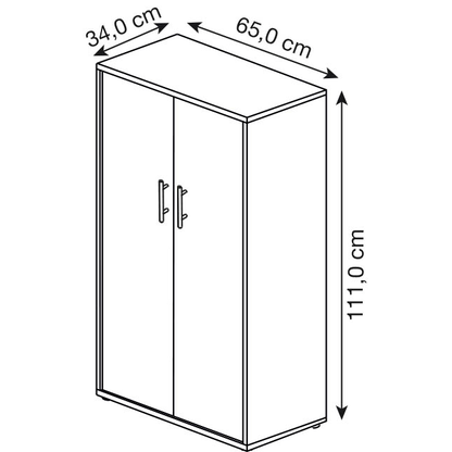 Artikelbild 2 für MÖBELPARTNER Aktenschrank Cimal, 143726 weiß 2 Fachböden 65,0 x 34,0 x 111,0 cm, Artikelnummer 416529