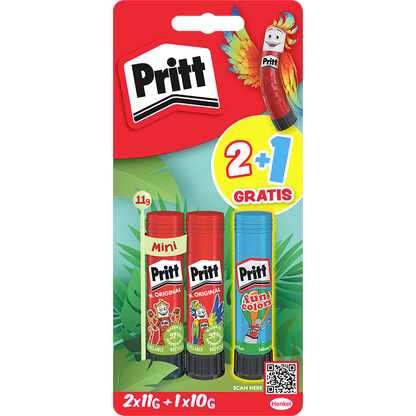Artikelbild für 2 + 1 GRATIS: Pritt Klebestifte 11,0 g, 2 St. + GRATIS Klebestift blau 10,0 g, Artikelnummer 619945