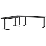 Artikelbild 1 für GERMANIA Mailand höhenverstellbarer Schreibtisch grafit L-Form, C-Fuß-Gestell schwarz 260,0 x 220,0 cm, Artikelnummer 136196