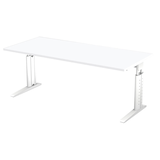 Artikelbild 1 für HAMMERBACHER Haziender höhenverstellbarer Schreibtisch weiß rechteckig, C-Fuß-Gestell weiß 180,0 x 80,0 cm, Artikelnummer 791871