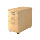 Artikelbild 1 für HAMMERBACHER Solid SC40 Standcontainer ahorn 4 Auszüge Stahl-Bügelgriff chrom 42,8 x 80,0 x 72,0 - 76,0 cm, Artikelnummer 983031