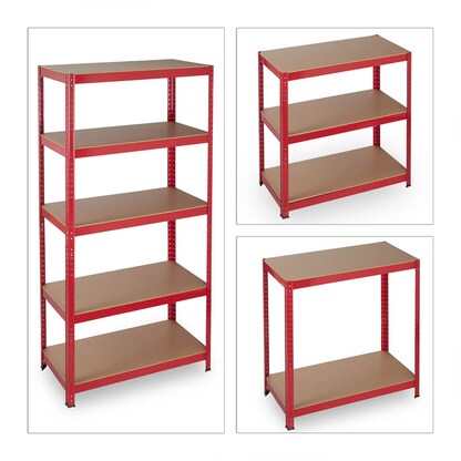 Artikelbild 8 für relaxdays Schwerlastregal 10026750_0 rot 90,0 x 45,0 x 180,0 cm, Artikelnummer 451821