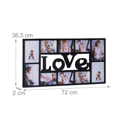 Artikelbild 3 für relaxdays Collage-Bilderrahmen LOVE schwarz 72,0 x 36,5 cm, 1 St., Artikelnummer 522305