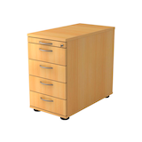 Artikelbild 1 für HAMMERBACHER Solid SC50 Standcontainer buche 5 Auszüge Metall-Bügelgriff chrom 42,8 x 80,0 x 72,0 - 76,0 cm, Artikelnummer 983155