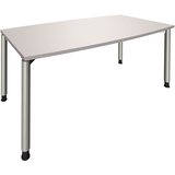 Artikelbild 1 für fm Konferenztisch fastline lichtgrau Tonnenform, 4-Fuß-Gestell silber, 180,0 x 80,0/90,0 x 68,0 - 82,0 cm, Artikelnummer 351971
