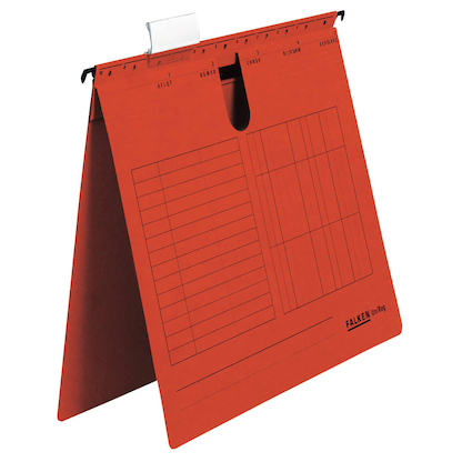 Artikelbild für FALKEN Hängehefter UNIREG Karton rot DIN A4 1x kaufmännische Heftung, 25 St., Artikelnummer 633479