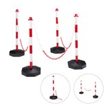 Artikelbild 1 für relaxdays Absperrpfosten weiß/rot, 4 St., Artikelnummer 556583