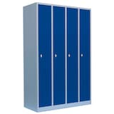 Artikelbild 1 für LÜLLMANN Spind enzianblau, lichtgrau 510141, 4 Schließfächer 117,0 x 50,0 x 180,0 cm, Artikelnummer 185106