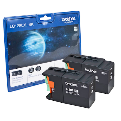 Artikelbild für AKTION: brother LC-1280XLBK schwarz Druckerpatronen, 2er-Set, Artikelnummer 835439