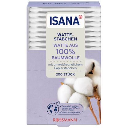 Artikelbild für ISANA Wattestäbchen weiß, 200 St., Artikelnummer 546764