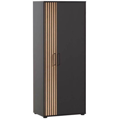 Artikelbild für MÖBELPARTNER Aktenschrank Hank, 701971 schwarz, eiche 3 Fachböden 65,1 x 41,0 x 163,6 cm, Artikelnummer 336703