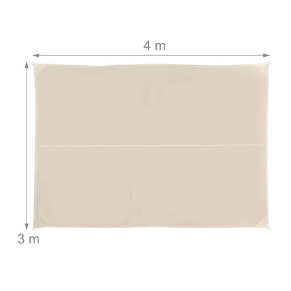 Artikelbild 2 für relaxdays Sonnensegel rechteckig beige 3,0 x 4,0 m, Artikelnummer 770911