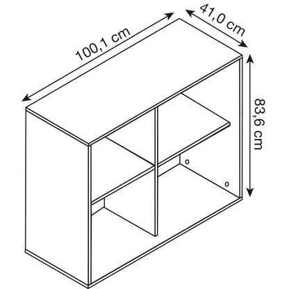 Artikelbild 3 für MÖBELPARTNER Regalschrank 400, 701775 weiß, wildeiche 151,1 cm 41,0 cm, 1 St., Artikelnummer 773992