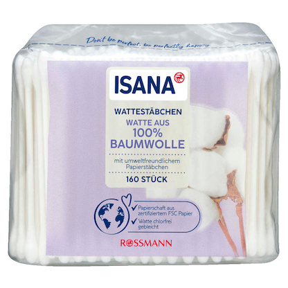 Artikelbild für ISANA Wattestäbchen weiß, 160 St., Artikelnummer 546777