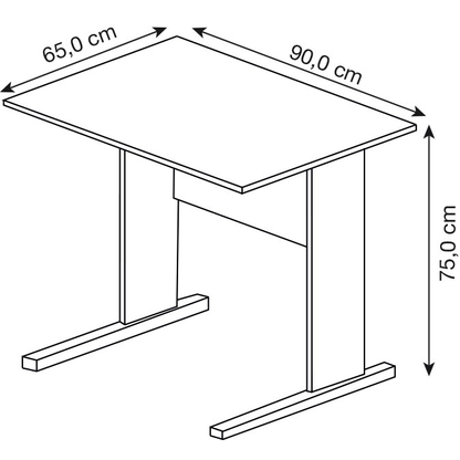 Artikelbild 2 für MÖBELPARTNER Cimal Schreibtisch weiß rechteckig, C-Fuß-Gestell weiß 90,0 x 65,0 cm, Artikelnummer 409516