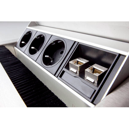 Artikelbild 3 für HAMMERBACHER 3-fach Tischsteckdose 3,0 m silber, Artikelnummer 689859