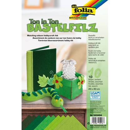 Artikelbild 2 für folia Bastelfilz grün 10 Bogen, Artikelnummer 816393