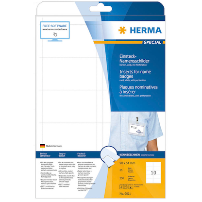 Artikelbild 3 für HERMA Einsteckschilder für Namensschilder SPECIAL 9,0 x 5,4 cm, 250 St., Artikelnummer 537237