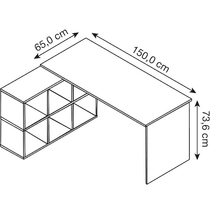 Artikelbild 2 für MÖBELPARTNER 500 Schreibtisch blaugrau rechteckig, Wangen-Gestell blau 150,0 x 65,0 cm, Artikelnummer 823843
