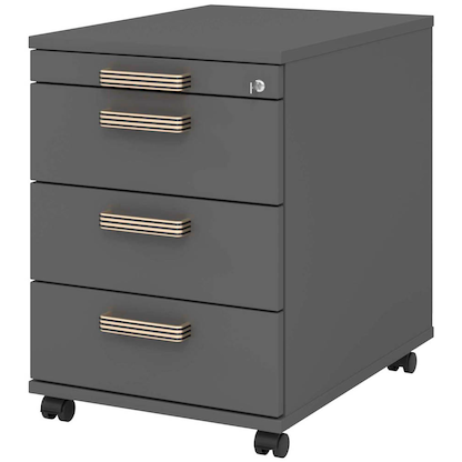 Artikelbild für HAMMERBACHER Solid AC30 Rollcontainer grafit 4 Auszüge 42,8 x 58,0 x 59,0 cm, Artikelnummer 348296