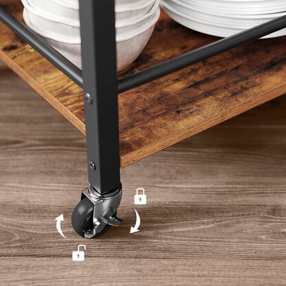 Artikelbild 4 für VASAGLE Servierwagen braun, schwarz 65,0 x 40,0 x 86,0 cm, Artikelnummer 439147