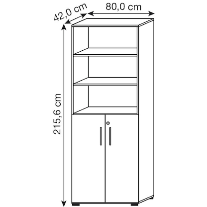 Artikelbild 3 für HAMMERBACHER Regalschrank Popular, V968T3/5/5/BS lichtgrau 80,0 x 42,0 x 215,6 cm, 1 St., Artikelnummer 991315