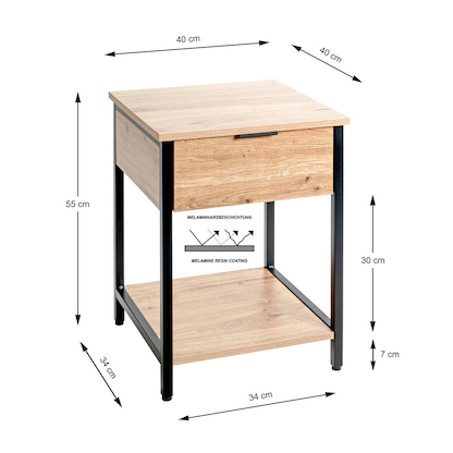 Artikelbild 3 für HAKU Möbel Beistelltisch quadratisch Spanplatte bergen-eiche 40,0 x 40,0 x 55,0 cm, 1 St., Artikelnummer 142389
