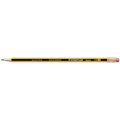 Artikelbild für STAEDTLER Noris 122 Bleistifte HB schwarz/gelb mit Radierer, 12 St., Artikelnummer 491118