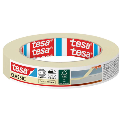 Artikelbild für tesa CLASSIC Kreppband beige 19,0 mm x 50,0 m 1 Rolle, Artikelnummer 724129