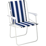 Artikelbild 1 für BEST Klappstuhl mit Armlehnen Chiemsee weiß, blau, Metall, 1 St., Artikelnummer 383614