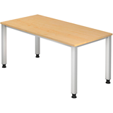 Artikelbild 1 für HAMMERBACHER QS16 höhenverstellbarer Schreibtisch ahorn rechteckig, 4-Fuß-Gestell silber 160,0 x 80,0 cm, Artikelnummer 868657