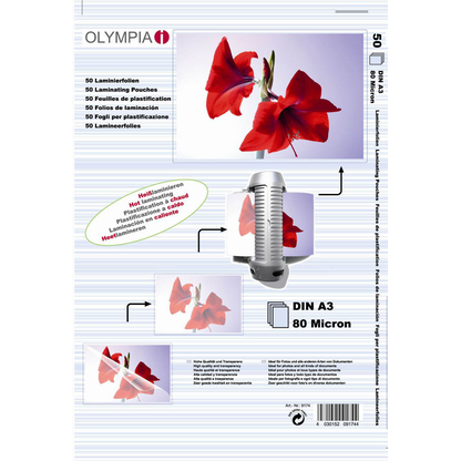 Artikelbild 4 für OLYMPIA Laminierfolien glänzend für A3 80 micron, 50 St., Artikelnummer 565527