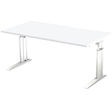 Artikelbild 1 für HAMMERBACHER Haziender höhenverstellbarer Schreibtisch weiß rechteckig, C-Fuß-Gestell weiß 160,0 x 80,0 cm, Artikelnummer 791830