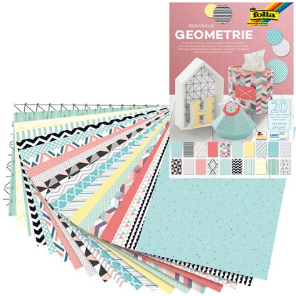 Artikelbild für folia Motivblock GEOMETRIE farbsortiert 270 g/qm 20 Blatt, Artikelnummer 191967