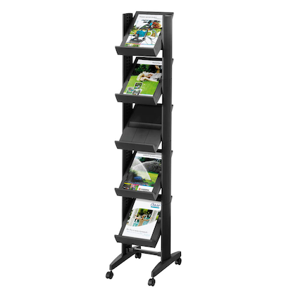 Artikelbild 2 für PAPERFLOW Prospektregal schwarz DIN A4 5 Fächer 35,0 x 38,5 x 167,5 cm, 1 St., Artikelnummer 589705