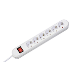 Artikelbild 1 für BACHMANN SMART 6-fach Steckdosenleiste mit Schalter 1,5 m weiß, Artikelnummer 185502