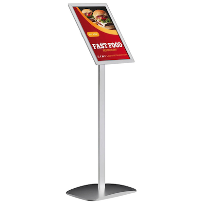 Artikelbild für update displays Infoständer silber DIN A4 25,0 x 30,0 x 96,4 - 100,0 cm, 1 St., Artikelnummer 316832