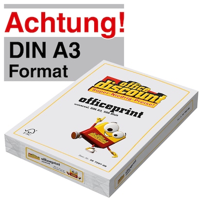 Artikelbild für office discount Kopierpapier officeprint universal DIN A3 80 g/qm 500 Blatt, Artikelnummer 557207
