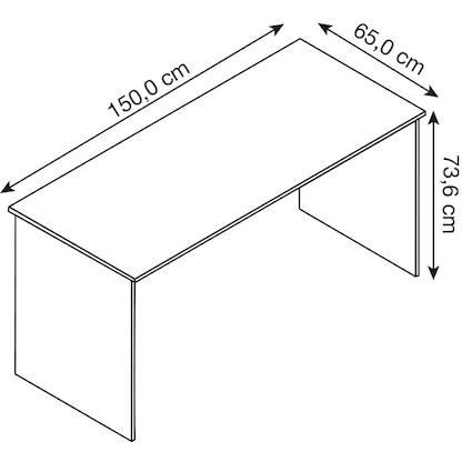 Artikelbild 2 für MÖBELPARTNER 500 Schreibtisch weiß rechteckig, Wangen-Gestell weiß 150,0 x 65,0 cm, Artikelnummer 823894
